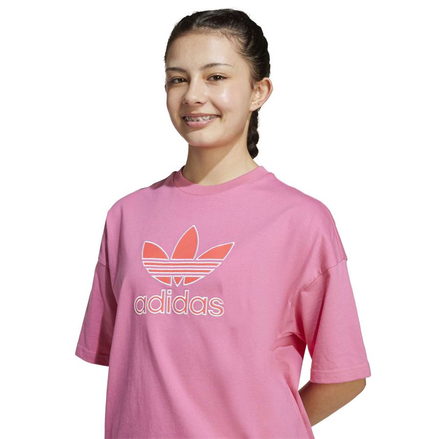 T-shirt a maniche corte oversize trefoil da bambina Adidas | JV8559X